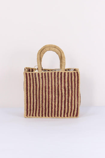 Colette Mini Raffia Righe Beige/moro - 4