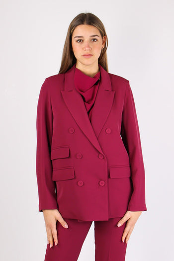 Giacca Doppiopetto Tessuto Flu Sangria - 2