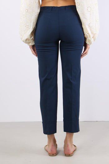 Pantalone Dritto Risvolto Blu - 4