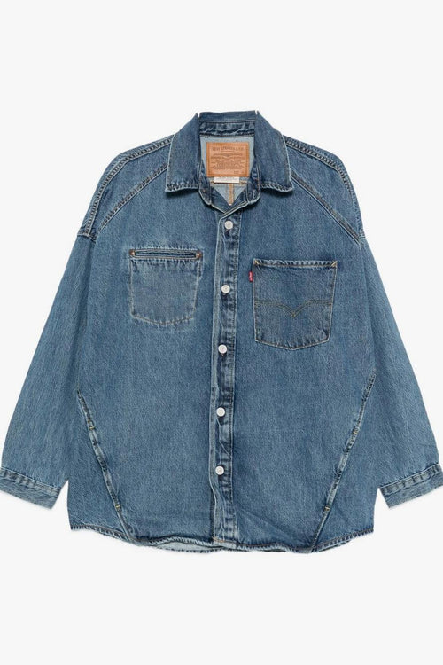 Giacca-Camicia Blu Uomo Twist