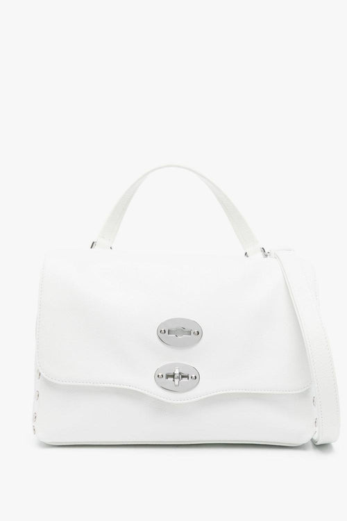 Borsa Bianco Donna Postina Rimboccata Brillante Small