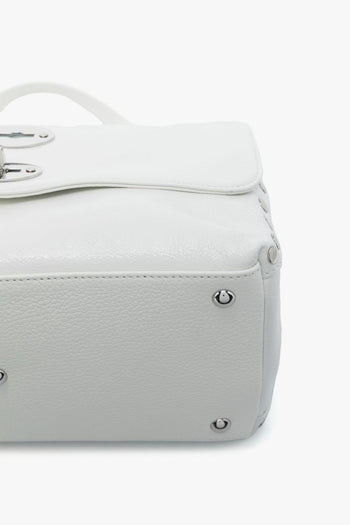 Borsa Bianco Donna Postina Rimboccata Brillante Small - 4