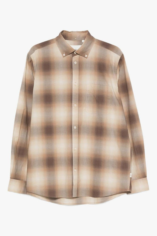 Camicia Quadri Uomo Marrone