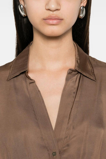 Camicia Ampia Donna Marrone - 2