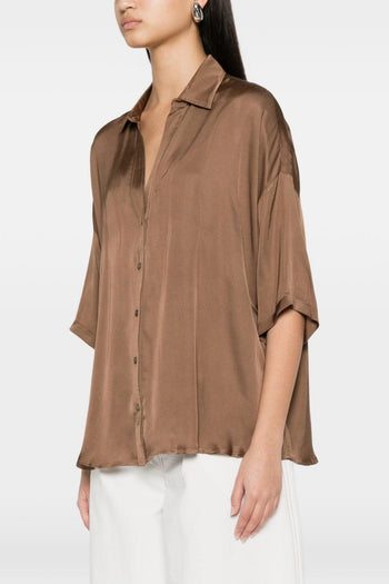 Camicia Ampia Donna Marrone - 3