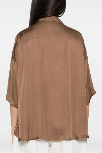 Camicia Ampia Donna Marrone - 5