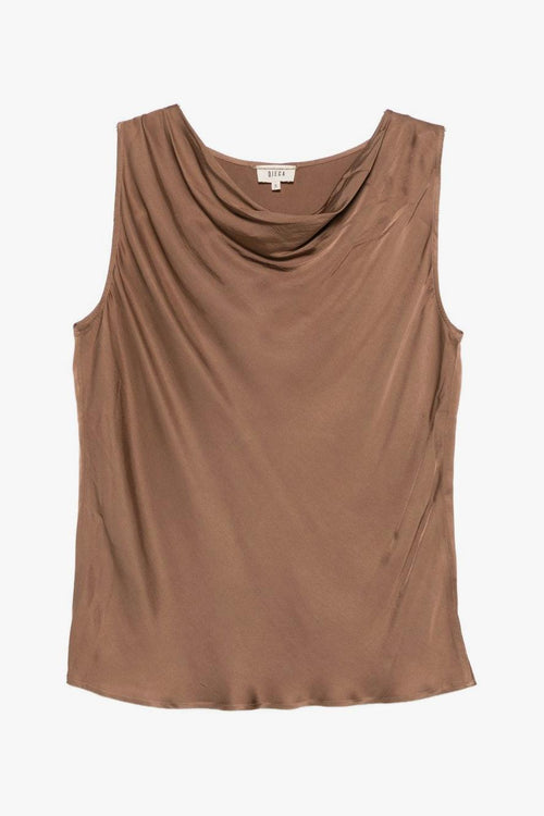 Top Drappeggiato Donna Marrone