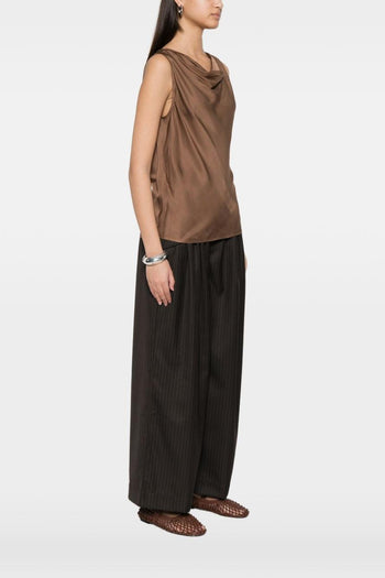 Top Drappeggiato Donna Marrone - 2
