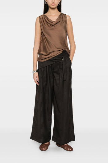 Top Drappeggiato Donna Marrone - 3