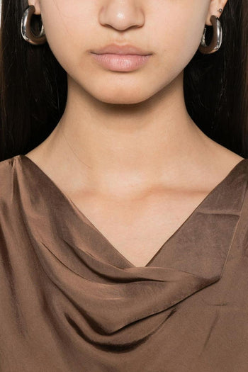 Top Drappeggiato Donna Marrone - 4