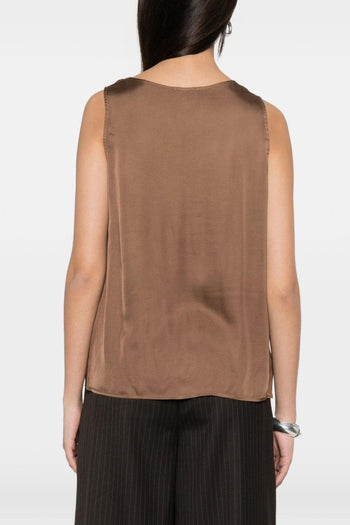 Top Drappeggiato Donna Marrone - 5
