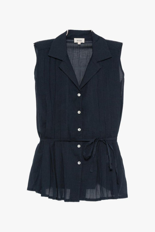 Camicia Plissettata Donna Blu