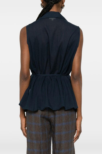 Camicia Plissettata Donna Blu - 2