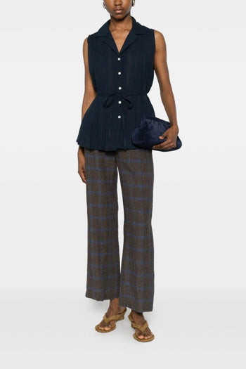 Camicia Plissettata Donna Blu - 3