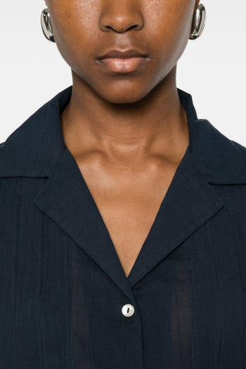 Camicia Plissettata Donna Blu - 5