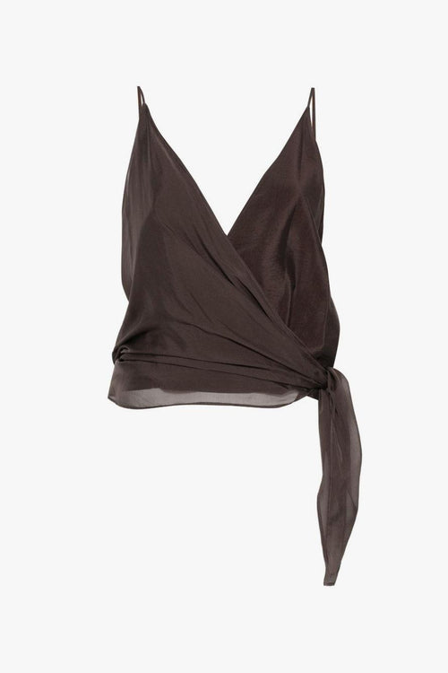 Top con Nodo Donna Marrone