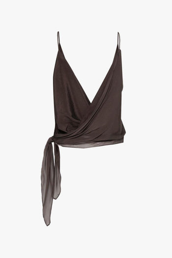 Top con Nodo Donna Marrone - 2