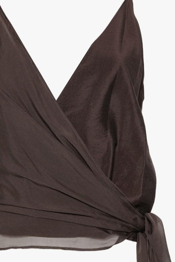 Top con Nodo Donna Marrone - 3