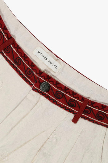 Pantalone Donna Beige-Bordeaux - 3