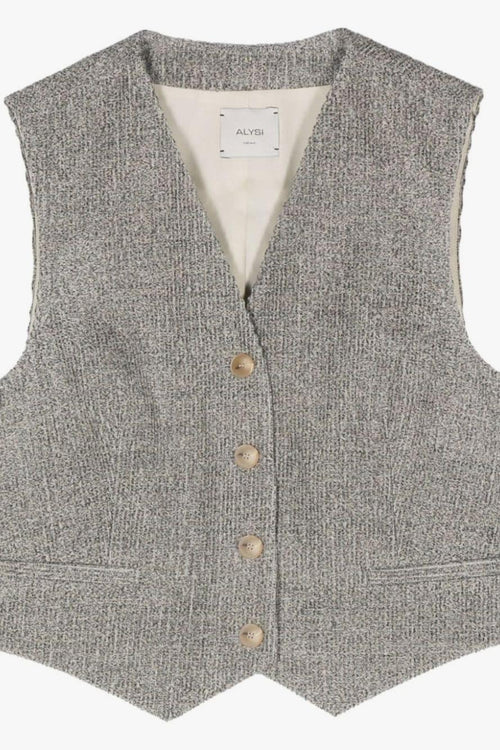 Gilet Grigio Donna con Bottoni