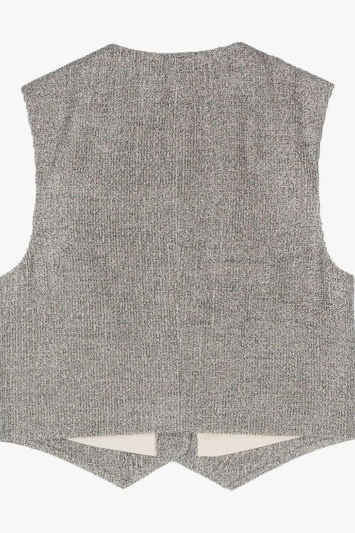 Gilet Grigio Donna con Bottoni - 2