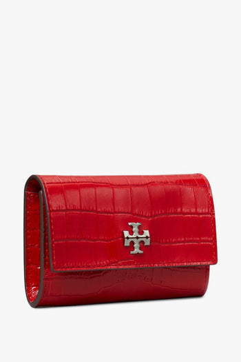 Kira Croc Flap Card Donna Portafogli Rosso - 2