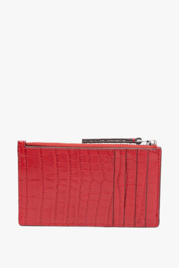 Kira Croc Zip Card Donna Portafogli Rosso - 2