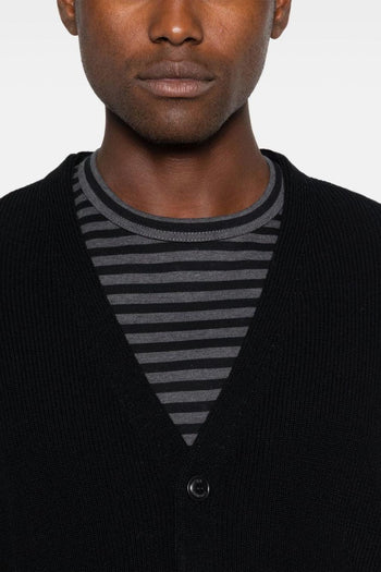 Cardigan Nero Uomo Lente Logo - 4