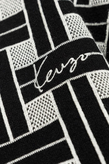 Cardigan Nero Uomo Jacquard - 4