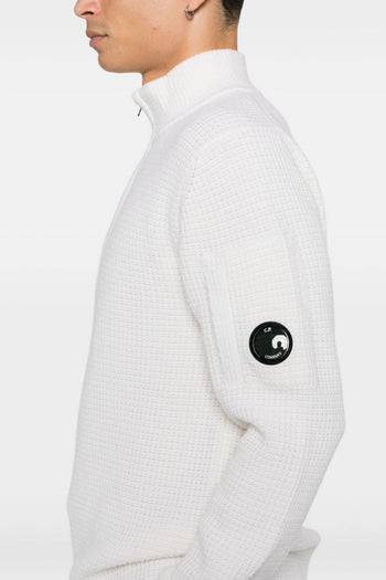 Maglia Bianco Uomo con Mezza Zip - 2