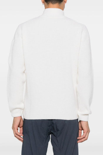 Maglia Bianco Uomo con Mezza Zip - 4