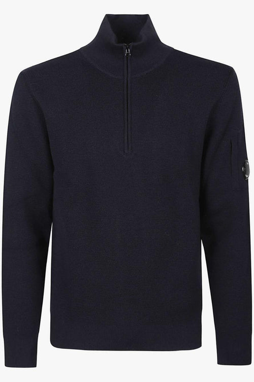 Maglia Blu Uomo Mezza Zip