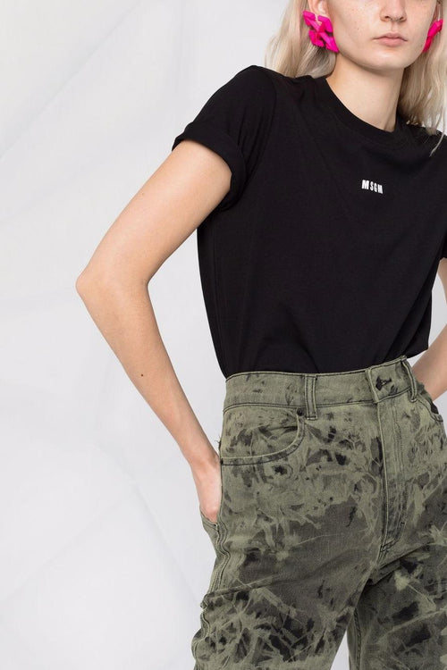 T-shirt Nero Donna Micro Logo