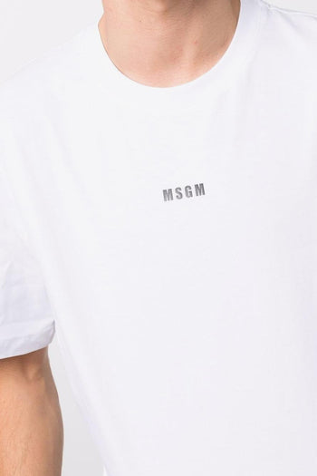 T-shirt Bianco Uomo Stampa Micro Logo - 4