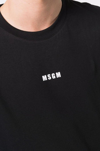 T-shirt Nero Uomo Stampa Micro Logo - 4