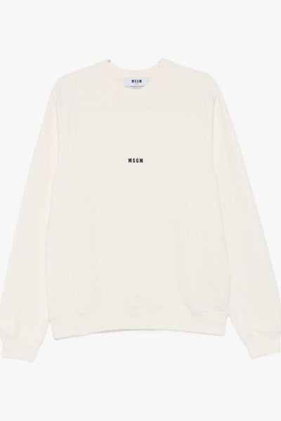 Felpa Bianco Uomo Micro Logo