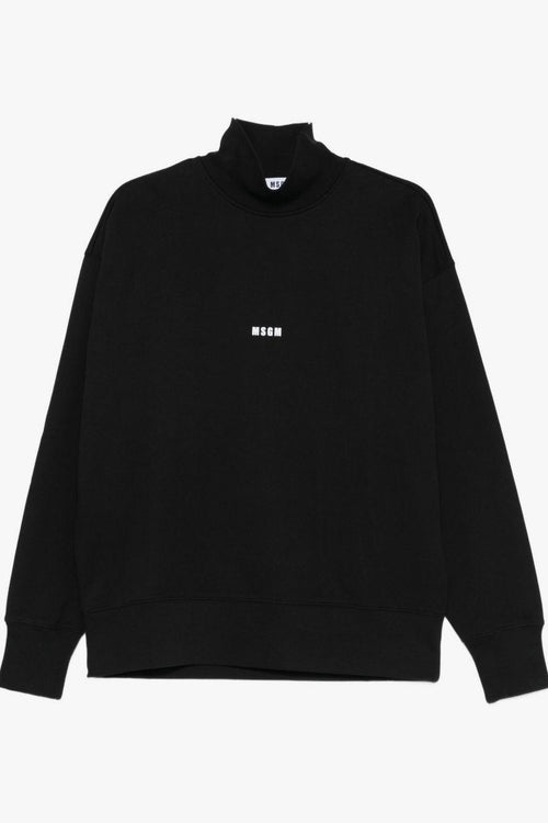 Felpa Nero Uomo Collo Alto