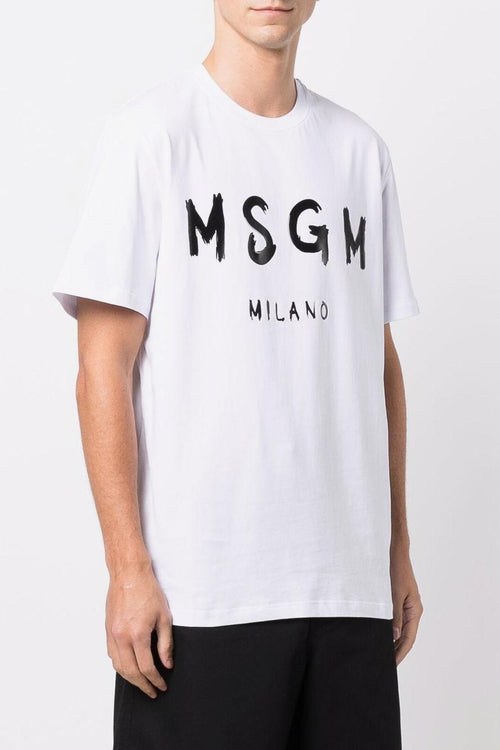 T-shirt Bianco Uomo Stampa Logo Milano - 2