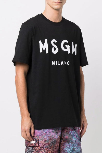 T-shirt Nero Uomo Stampa Logo