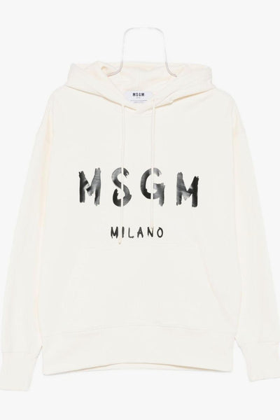 Felpa Bianco Uomo Logo Milano