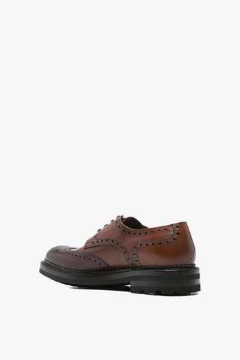 Scarpa Marrone Uomo Derby Brogue - 2