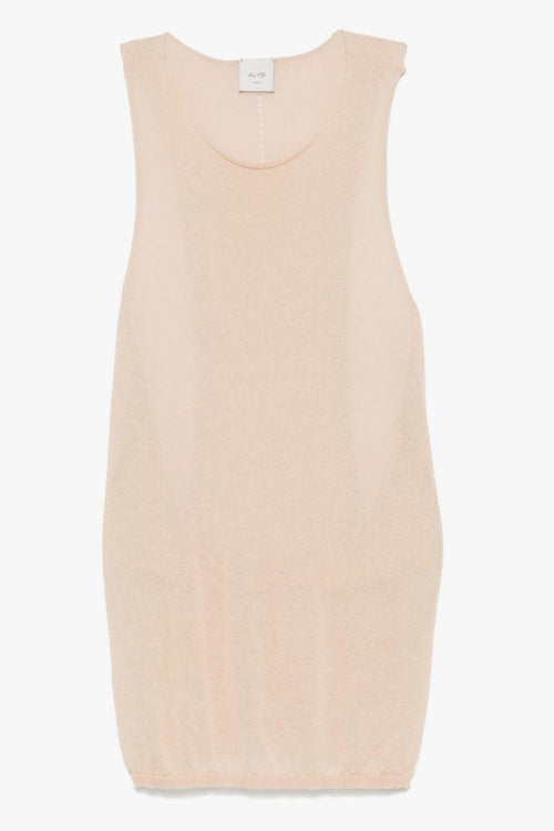 Donna Canotta Beige In Maglia