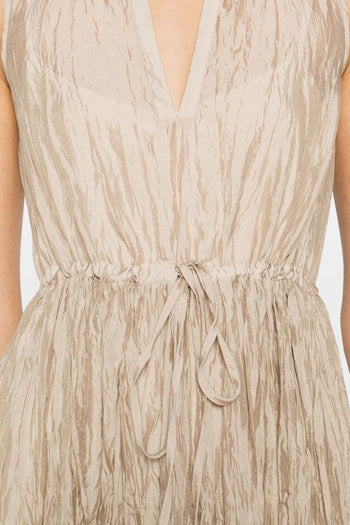 Abito Pannello Ricamato Donna Beige-Nero - 3