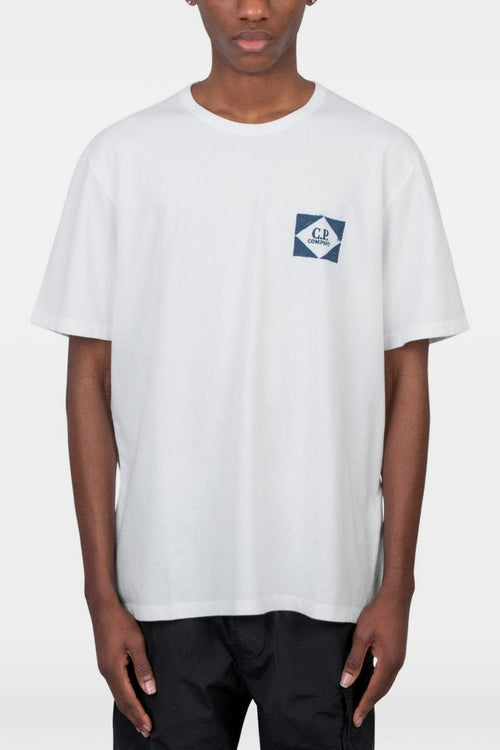 T-shirt Bianco Uomo Stampa Posteriore