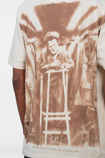 T-shirt Stampa Posteriore Uomo Beige - 5