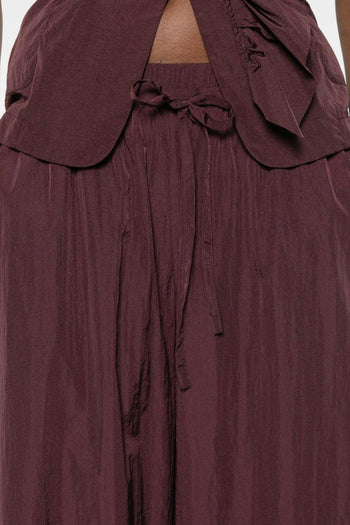 Pantaloni Prugna Donna Gamba Ampia - 7
