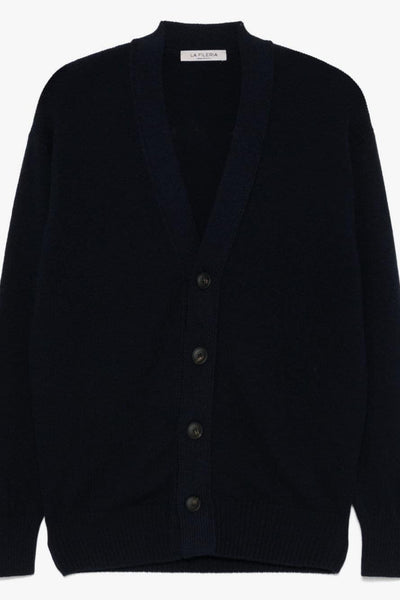 Fileria Cardigan Blu Uomo Maniche Lunghe