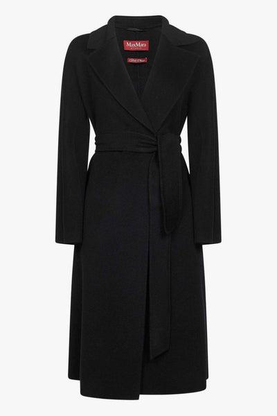Cappotto Nero Donna con Cintura