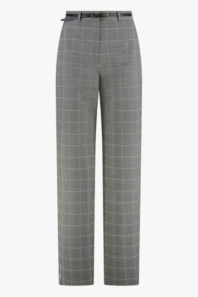 Pantalone Grigio Donna a Quadri