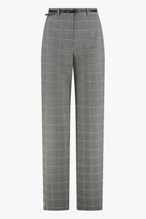 Pantalone Grigio Donna a Quadri